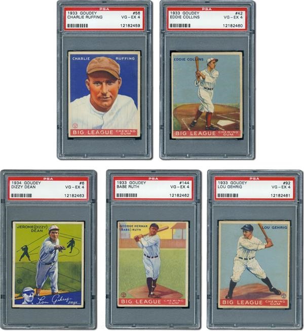 - 1933 Goudey Baseball  Near Set Plus  1934 Goudey Baseball Cards (11)