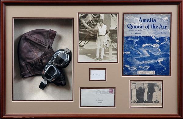 - Beautiful Amelia Earhart Signature Display