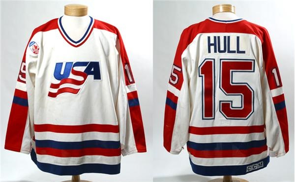 - Brett Hull Team USA 1991 Canada Cup Game Worn Jersey