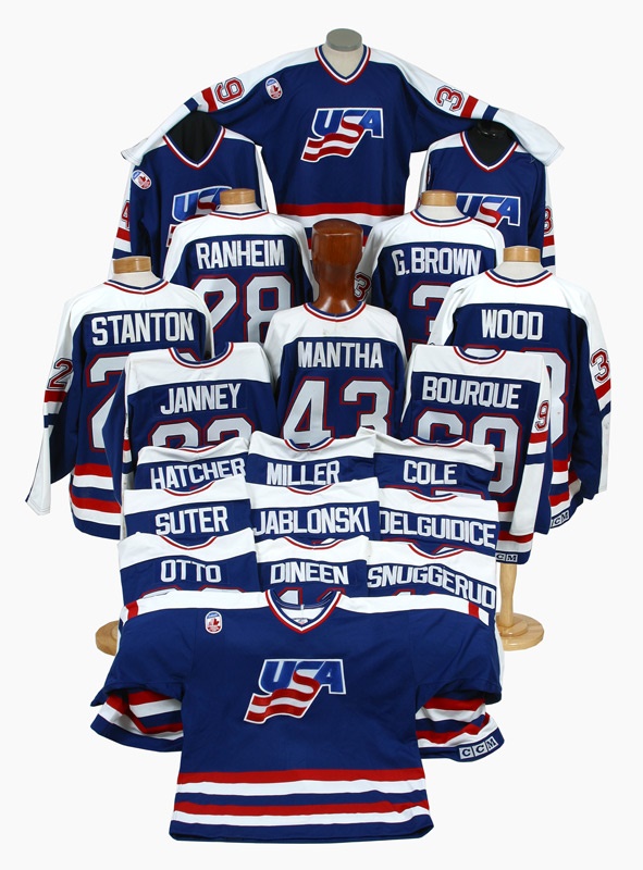 - Collection of 20 Team USA 1991 Canada Cup Game Worn Jerseys