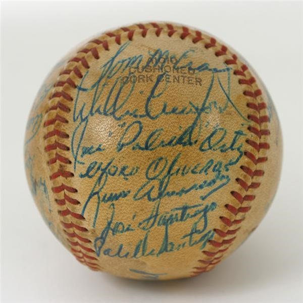 - 1969 San Juan Senadores Team-Signed Baseball with Clemente and Munson