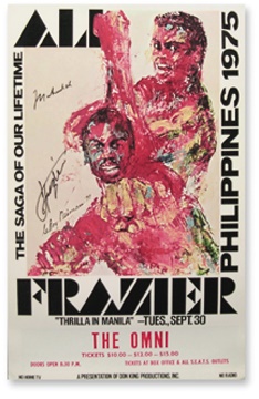 Muhammad Ali & Boxing - Muhammad Ali & Joe Frazier Signed Poster (13x22")