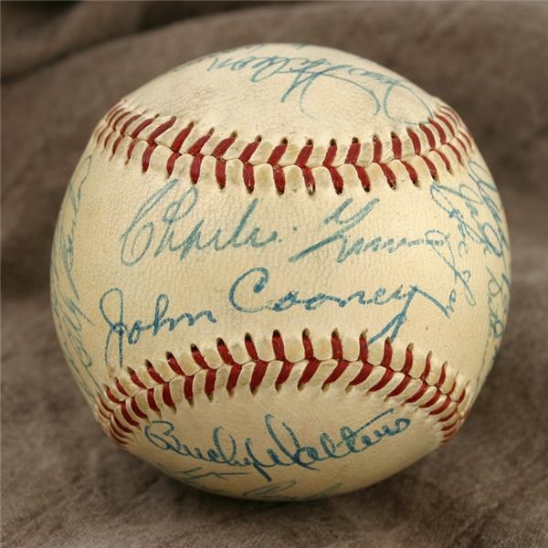 - 1954 Milwaukee Braves Team Signed Baseball with Rookie Hank Aaron Signature