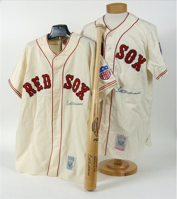 - Ted Williams Autographed Jerseys & Bat Collection