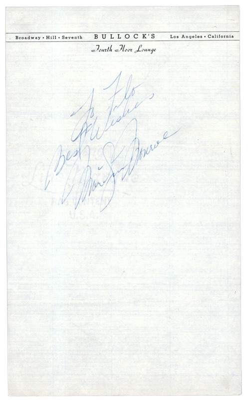 - Marilyn Monroe Signed Stationery