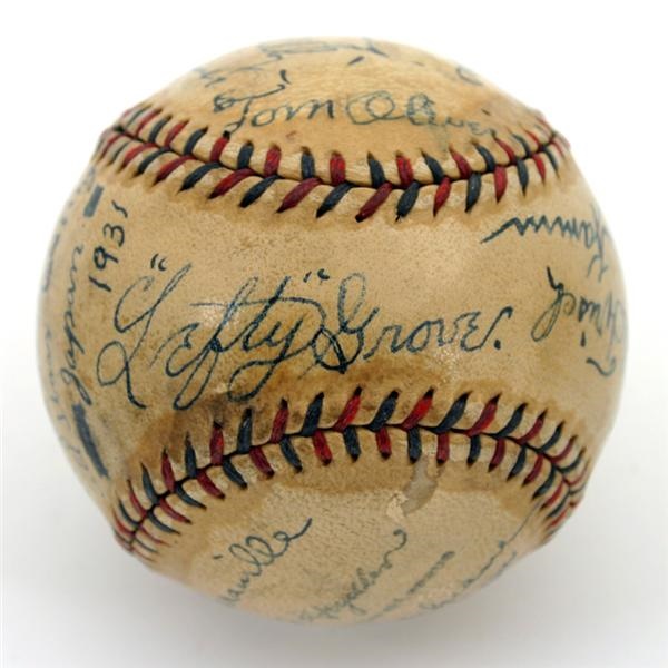 - Lefty Grove's 1931 Tour of Japan All-Star Team Signed Baseball