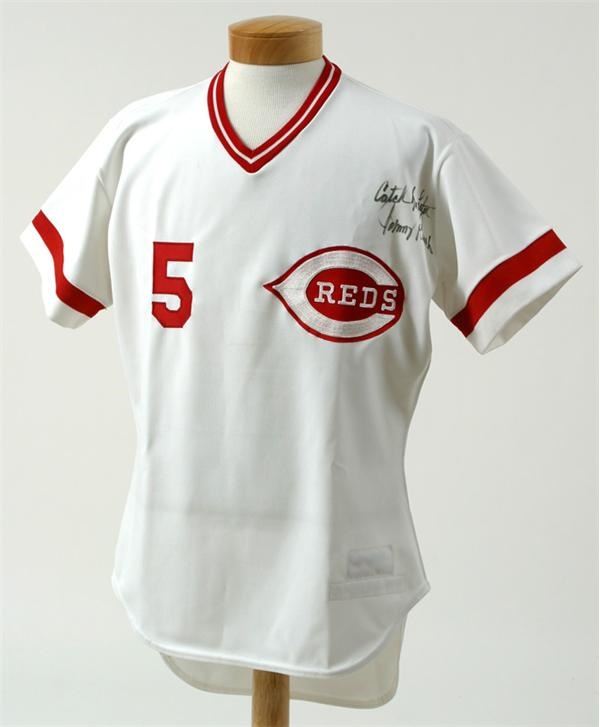 - 1983 Johnny Bench 389th Home Run Retirement Night Game Worn Jersey