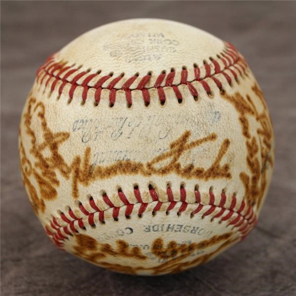 - 1954-55 Team Signed Santurce Baseball With Roberto Clemente & Willie Mays