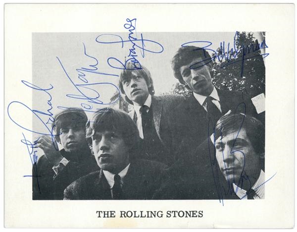 - Rolling Stones with Brian Jones Signed Card