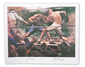 Muhammad Ali & Boxing - Jack Dempsey & Gene Tunney Signed Print