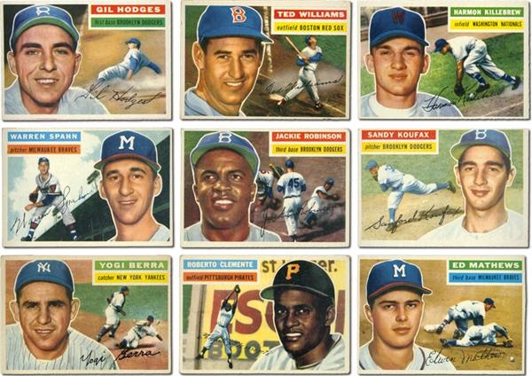 - 1956 Topps Complete Set with Mantle graded PSA