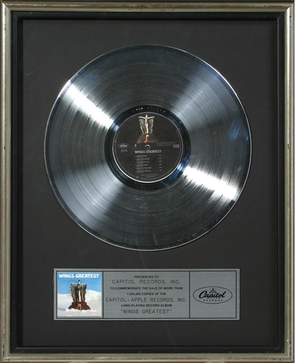 - "Wings Greatest" Platinum Record
