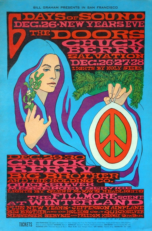 - The Doors Bill Graham Psychedelic Poster (1st Printing)