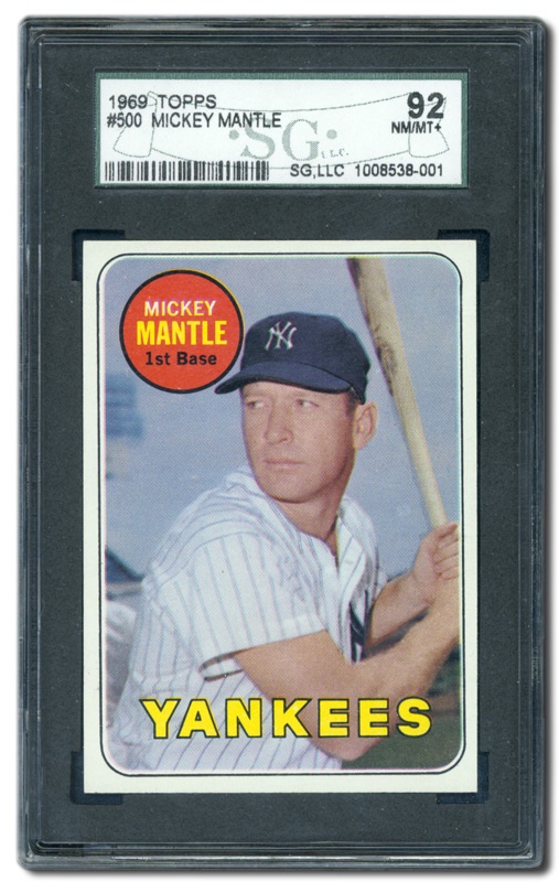 - 1969 Topps #500 Mickey Mantle SGC 92 NM-MT+