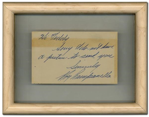 Baseball Autographs - 1950's Roy Campanella Handwritten Note