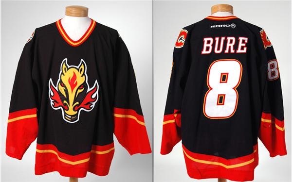- 2001 Valeri Bure Calgary Flames Game Worn Jersey