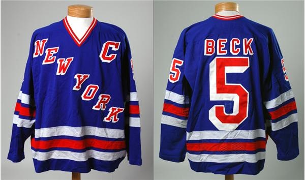 - 1982 Barry Beck NY Rangers Game Worn Jersey
