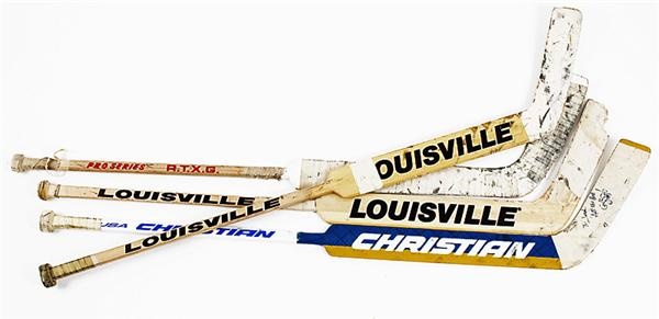 Jumbo Red Wings Game Used Hockey Stick Lot (46)