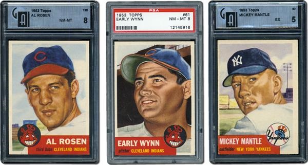 - 1953 Topps Baseball Near Complete Low Number Run With Graded Cards (219/220)