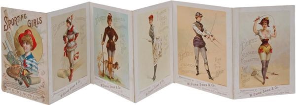 - 1880s Sporting Girls Folding Album By W. Duke Sons & Co.