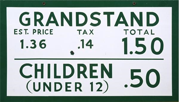 Early Fenway Park Ticket Sign