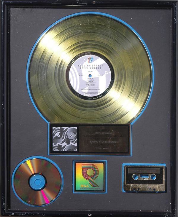 Rolling Stones "Steel Wheels" Gold Record