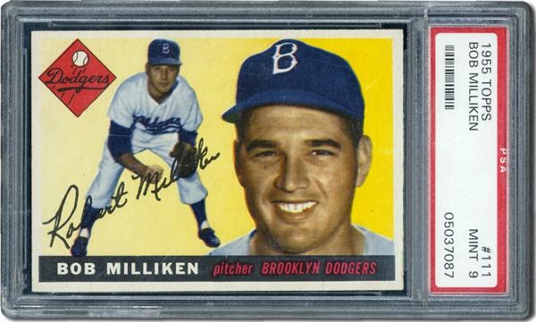 - 1955 Topps #111 Bob Milliken PSA 9 Mint