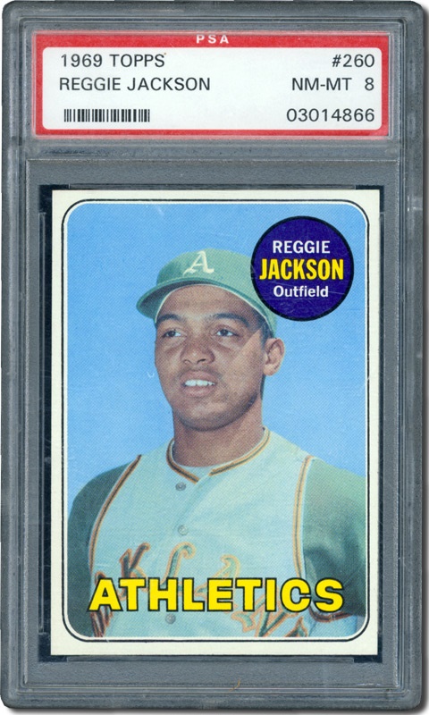 - 1969 Topps #260 Reggie Jackson PSA 8