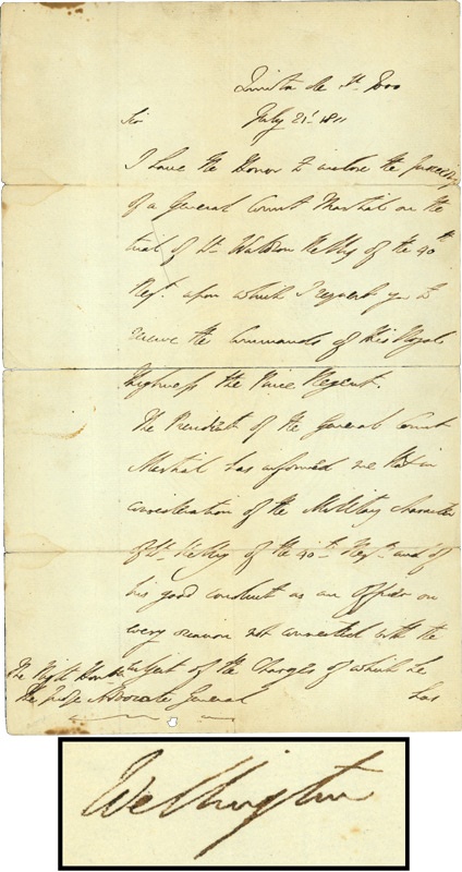 - Wellington Handwritten Letter