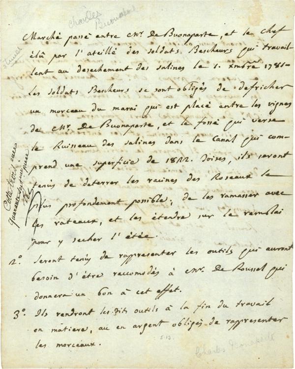 - Charles Bonaparte Handwritten Document (Napoleon's Father)