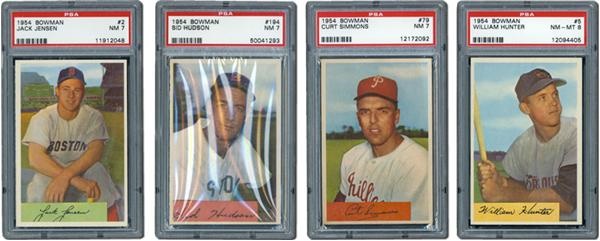 - 1954 Bowman Baseball Complete Set With (4) PSA Graded Cards