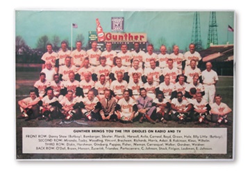 - 1959 Baltimore Orioles Gunther Beer Advertising Poster