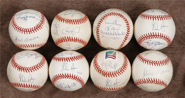Baseball Autographs - Unique Signed Baseballs with 500 HR Club (8)