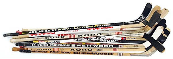 Wayne Gretzky - Awesome Collection of Game Used Sticks with Eight Hall of Famers inc. Wayne Gretzky (11)