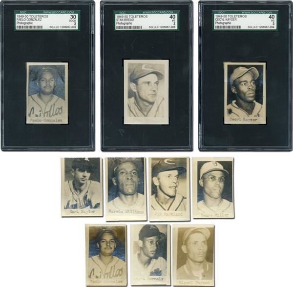 - Collection of (10) 1949-50 Toleteros Hi #'s Photographic Cards