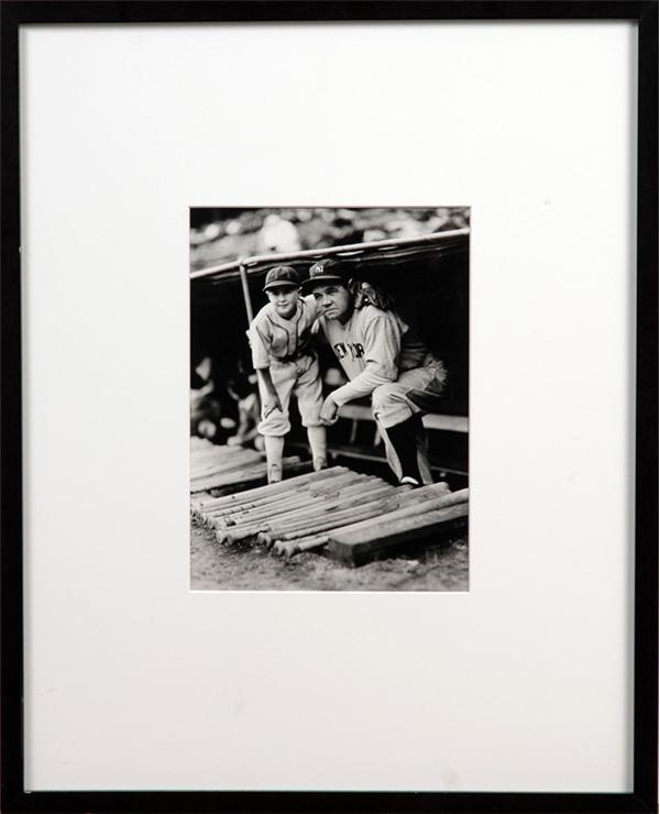 - Framed Baseball Greats Lot with Babe Ruth by George Burke