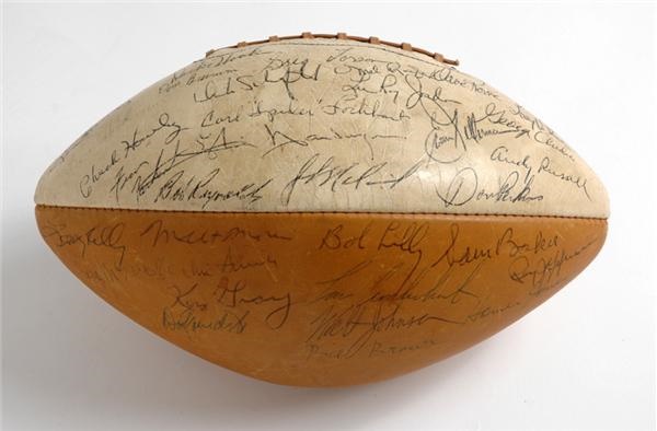 - 1968 NY Giants Signed Football w/ Tarkenton