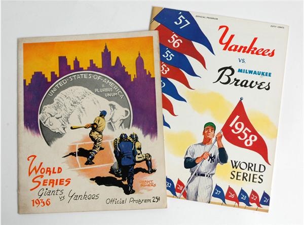 - 1936 & 1958 World Series Programs