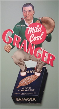 Circa 1941 Chicago Cubs Jimmy Wilson Granger Cardboard Advertising Sign