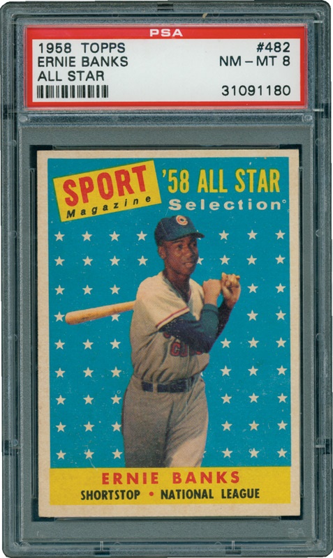 - 1958 Topps #482 Ernie Banks All Star PSA 8 NM-MT
