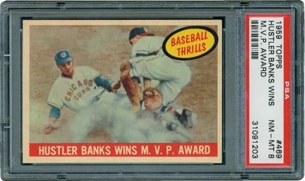 - 1959 Topps #469 Banks Wins MVP PSA 8 NM-MT