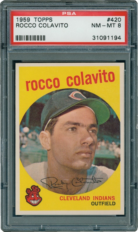 - 1959 Topps #420 Rocco Colavito PSA 8 NM-MT