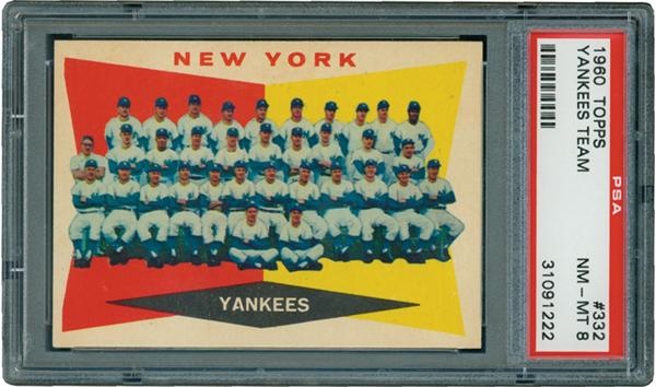 - 1960 Topps #332 Yankees Team PSA 8 NM-MT