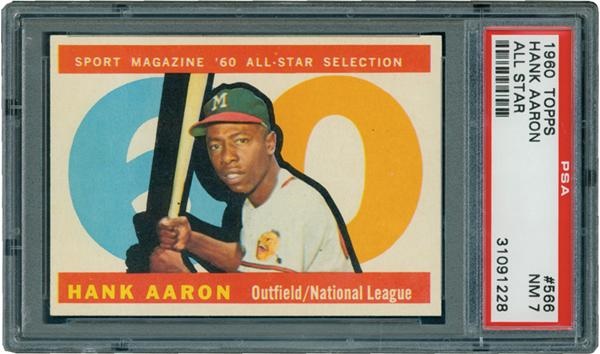 - 1960 Topps #566 Hank Aaron All Star PSA 7 NRMT