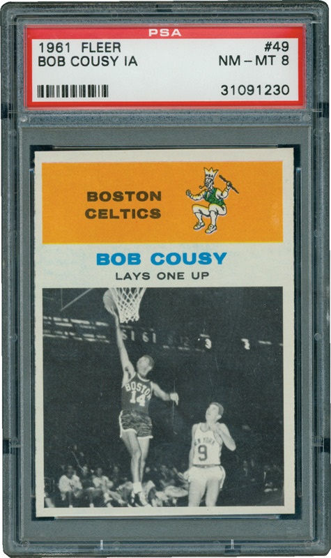 - 1961 Fleer Basketball #49 Bob Cousy In Action PSA 8 NM-MT