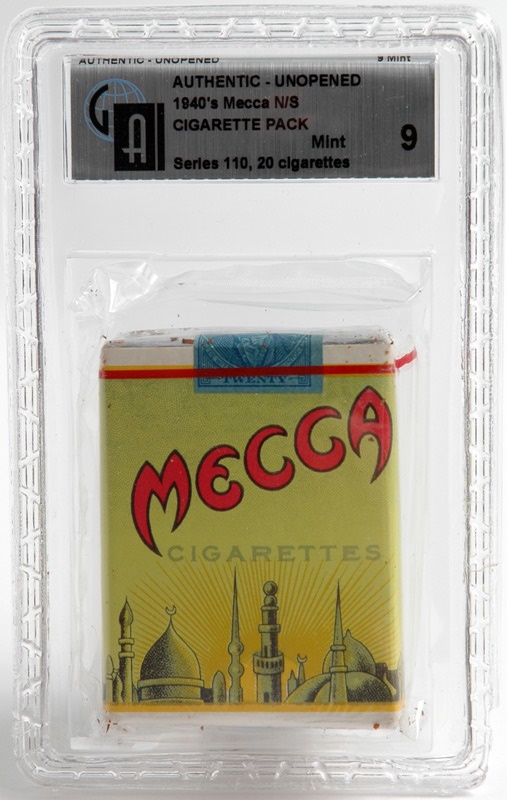 - 1940s Mecca Cigarette Pack Graded GAI 9 MINT