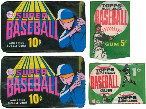 Collection of Four Vintage Topps (1962, 1970) Packs