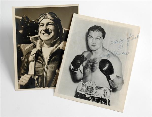 - Rocky Marciano Autographed Vintage Photo Lot (2)