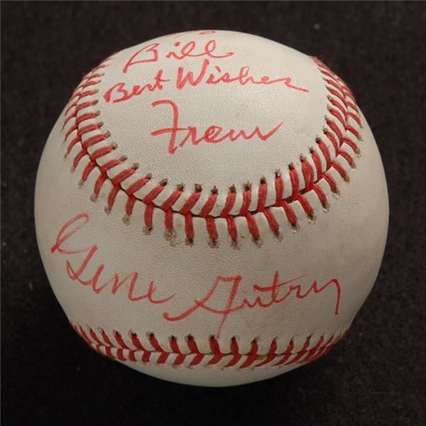 - Gene Autry Single Signed Baseball