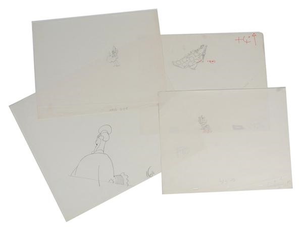 - Original Beatles Yellow Submarine Drawings (4)